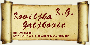 Koviljka Galjković vizit kartica